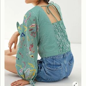 New Anthropologie Maeve Embroidered Blouse Small B-1172